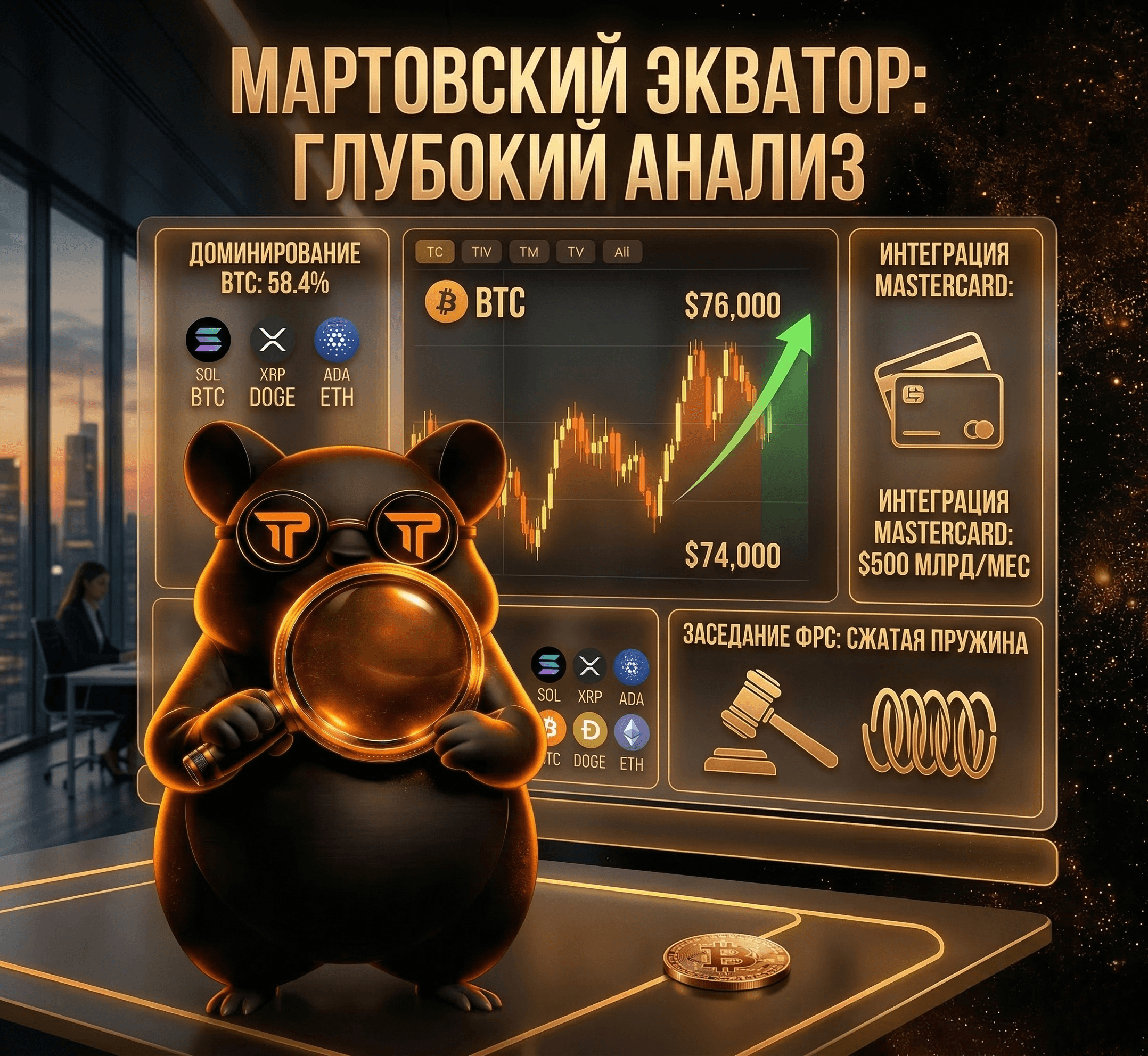 Биткоин по $76 000: Что ждать от заседания ФРС и как отреагирует крипторынок?