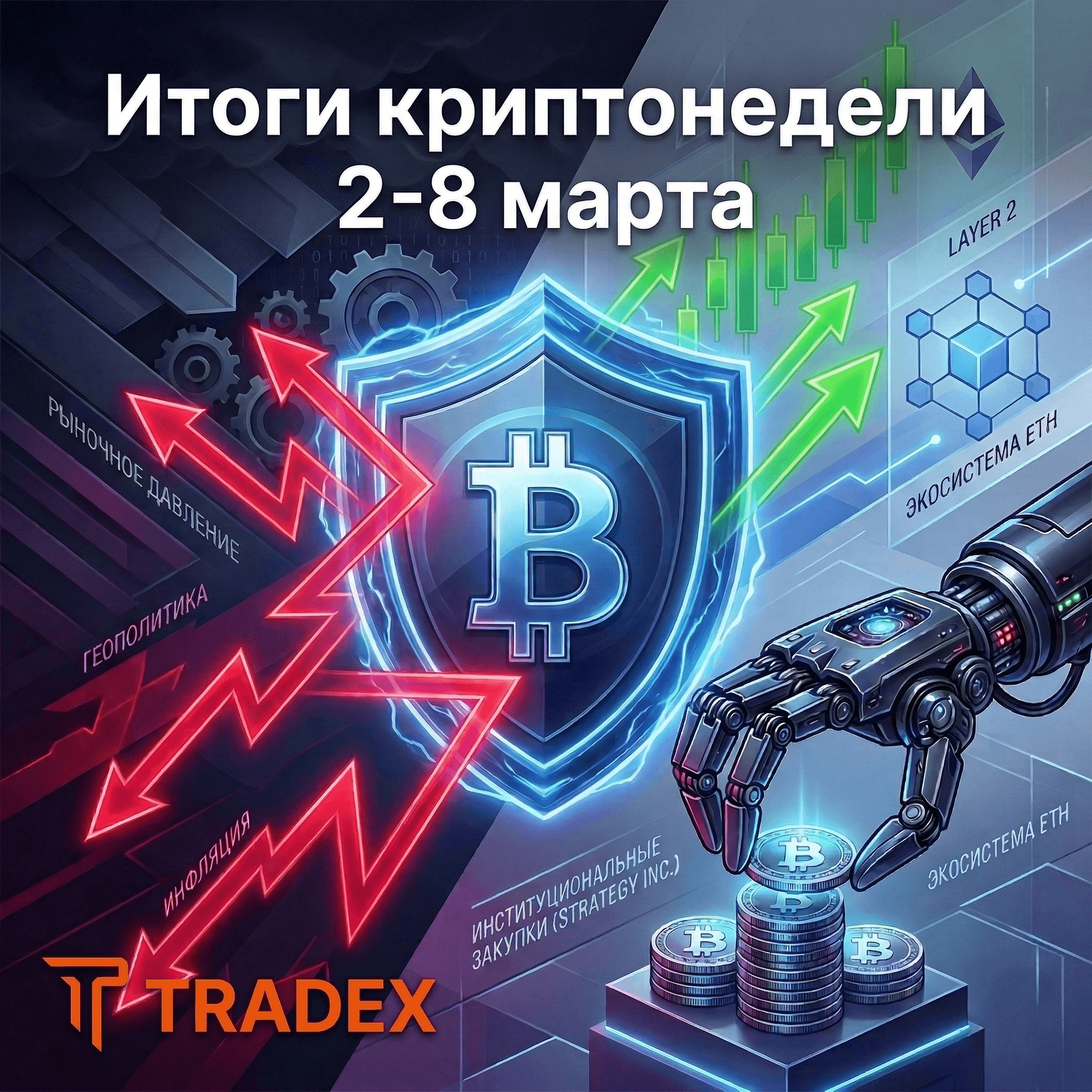 Криптонеделя 2–8 марта: Биткоин против макроэкономики и «алмазные руки» Сэйлора